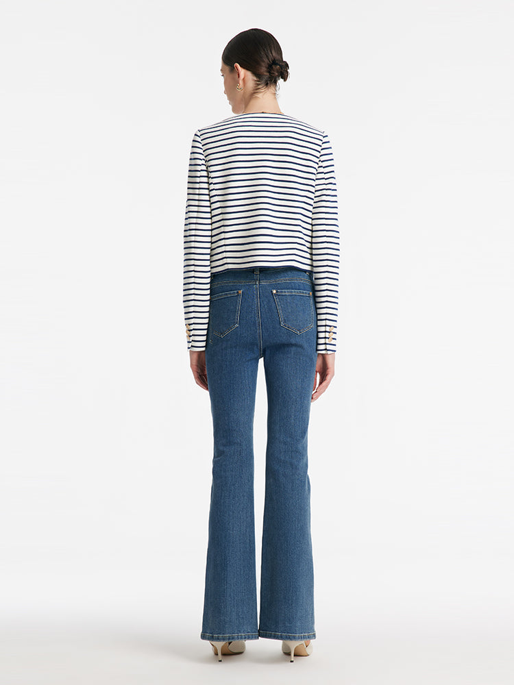 Persora™ | Cotton Striped Crop Jacket