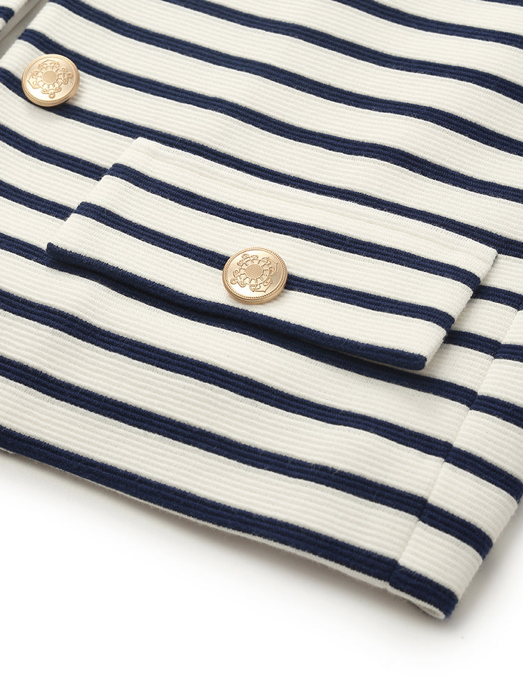 Persora™ | Cotton Striped Crop Jacket