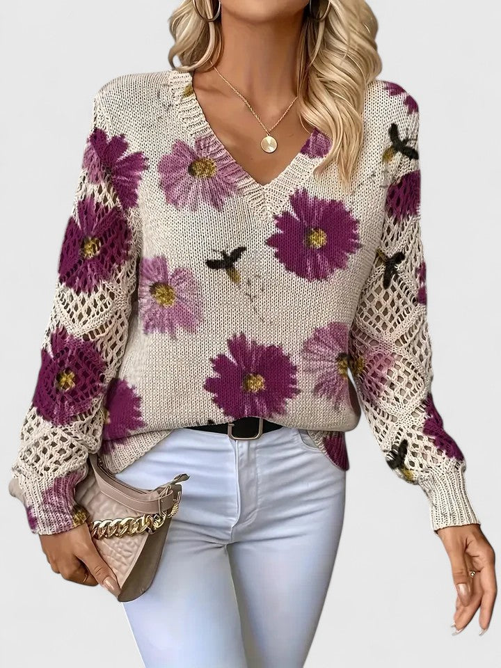 Aurélie | Elegant floral-print pullover