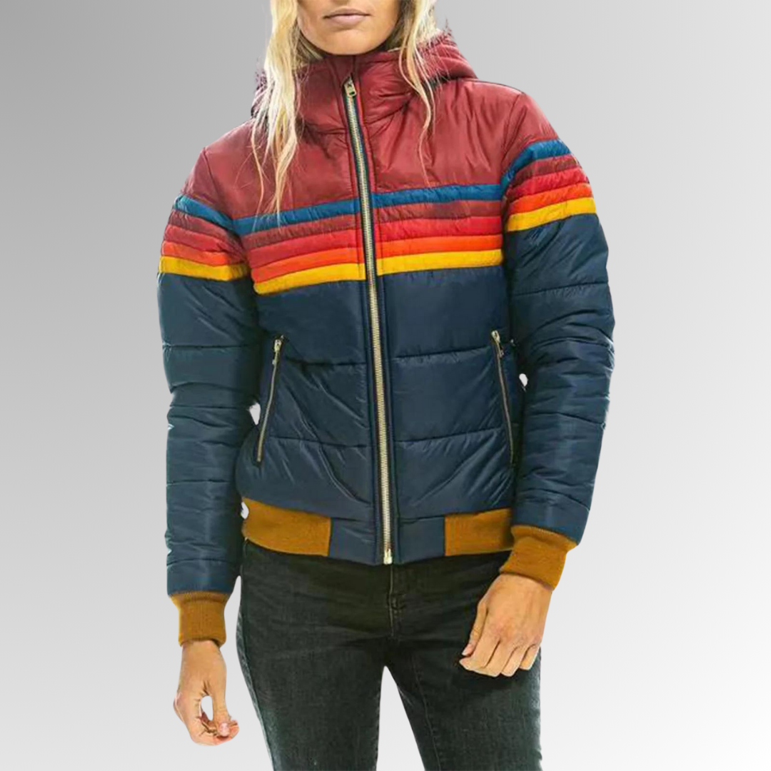 TARRA | Striped Waterproof Down Jacket
