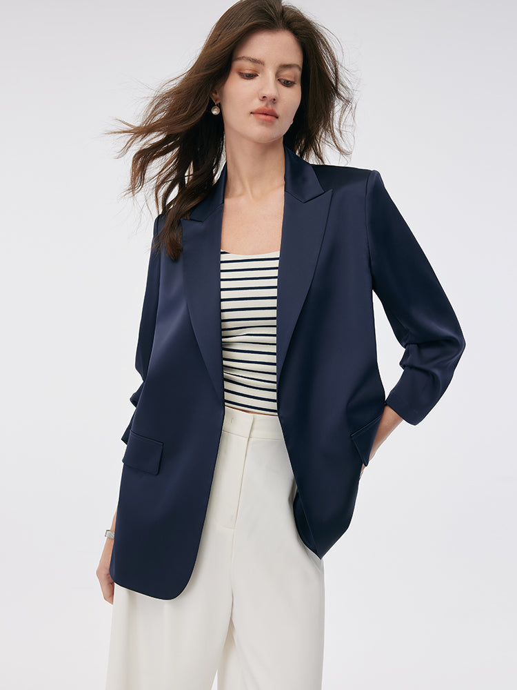Persora™ | 3/4 Ruched Sleeves Blazer