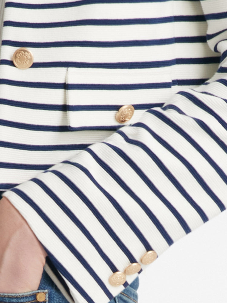 Persora™ | Cotton Striped Crop Jacket