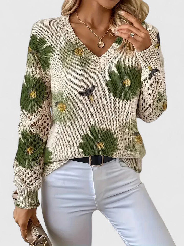 Aurélie | Elegant floral-print pullover