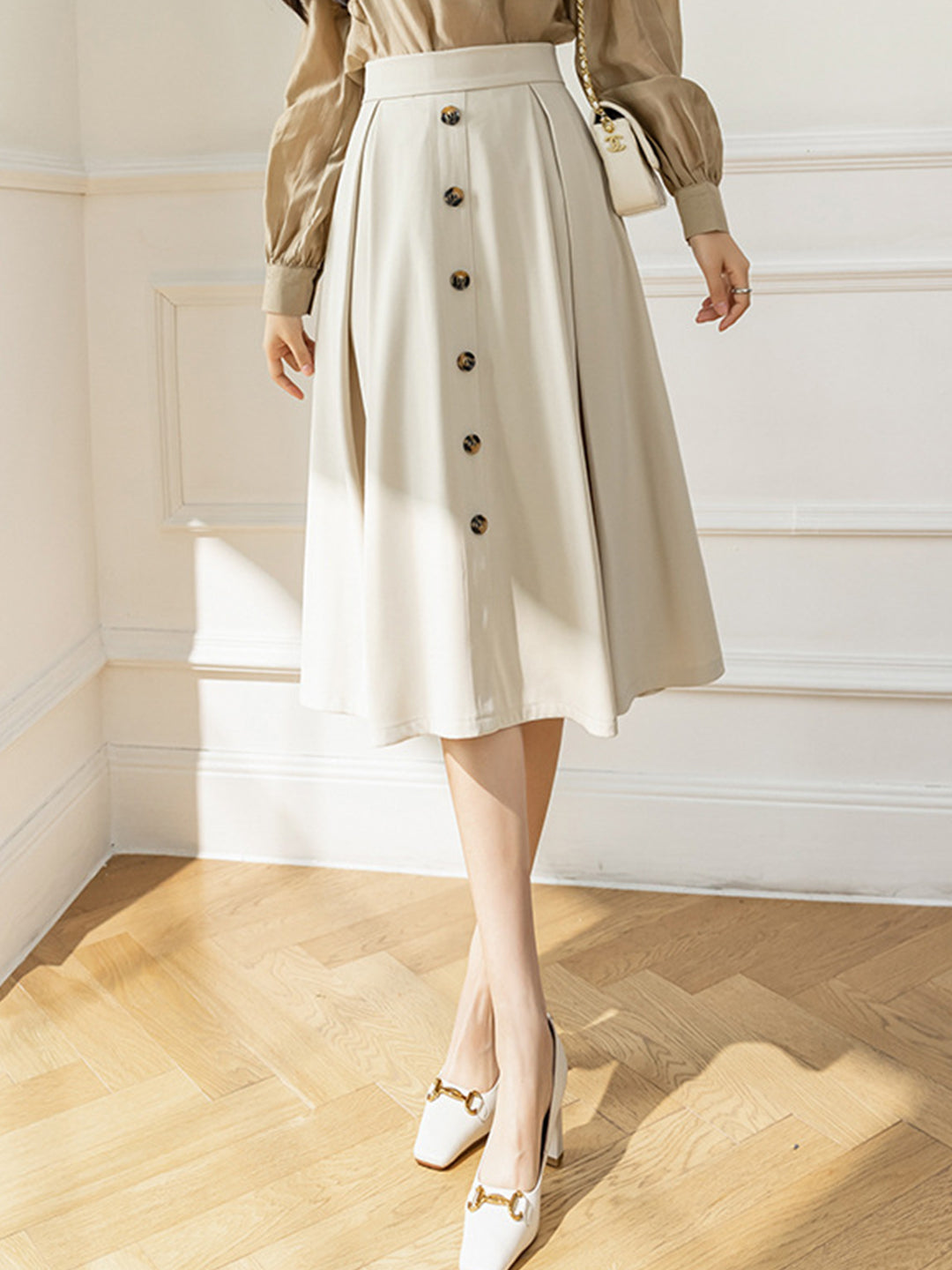 Persora™ | Elegant High Waist A-line Skirt