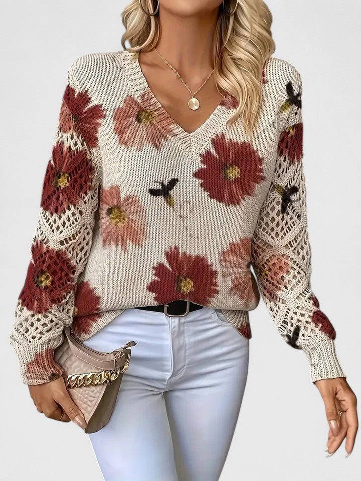 Aurélie | Elegant floral-print pullover