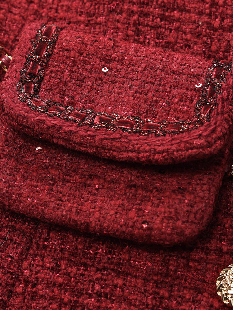 Persora™ | Tweed Coat With Waist Pack