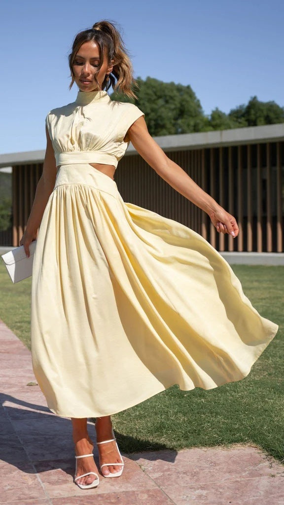 Persora™ | Pleated dress with high neck