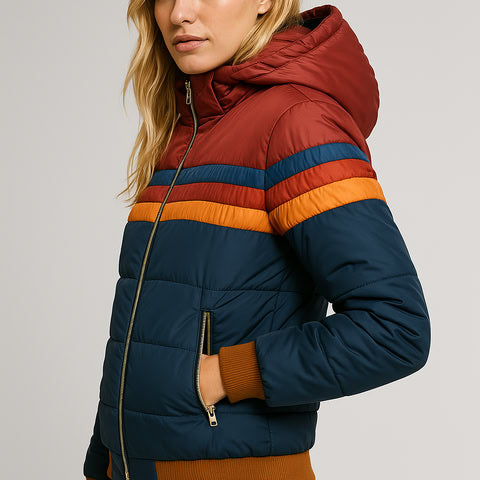 TARRA | Striped Waterproof Down Jacket