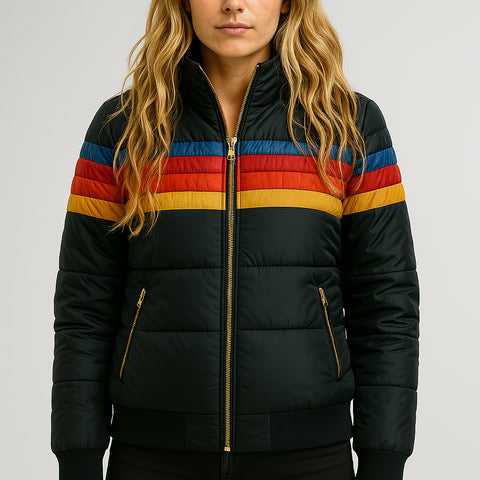 TARRA | Striped Waterproof Down Jacket