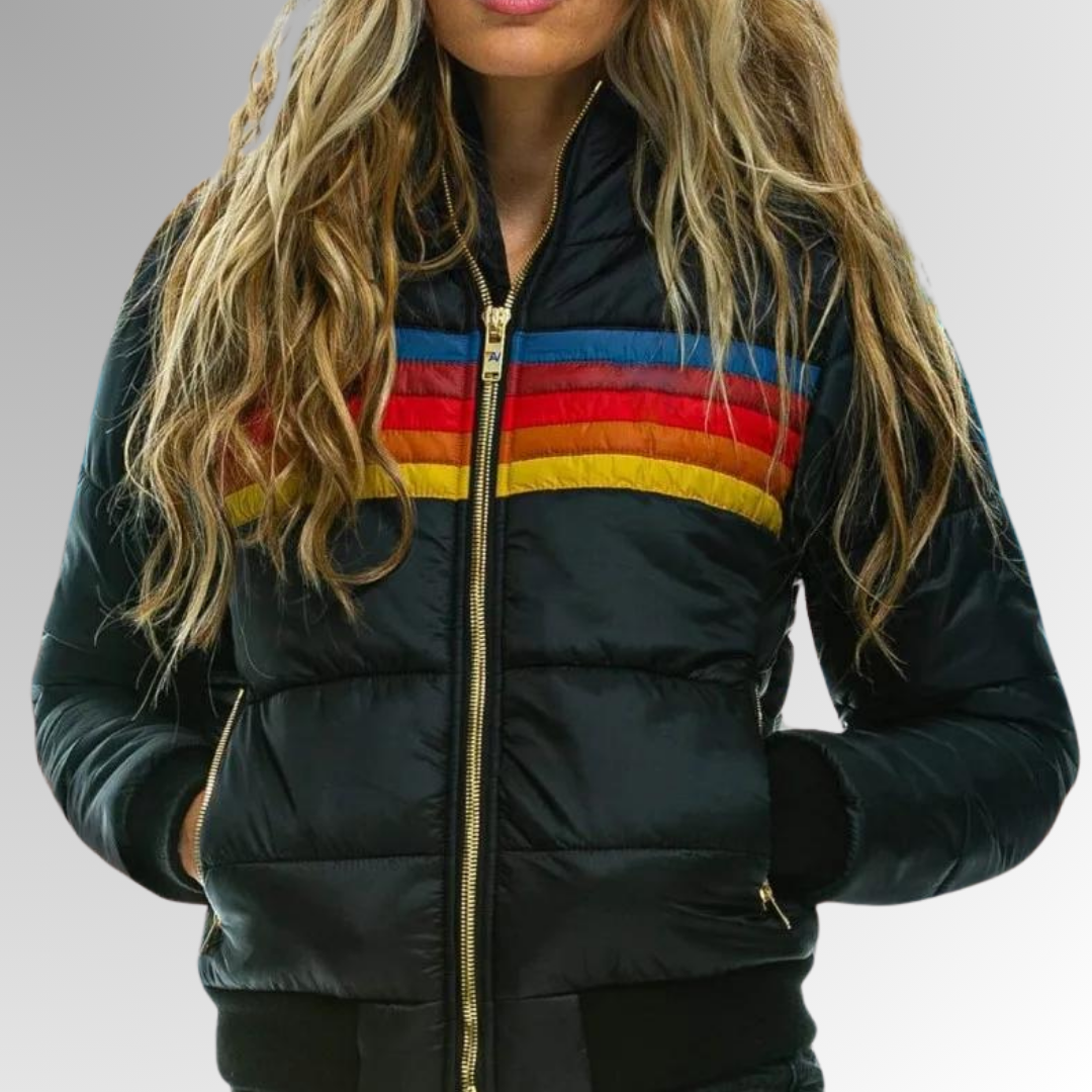 TARRA | Striped Waterproof Down Jacket