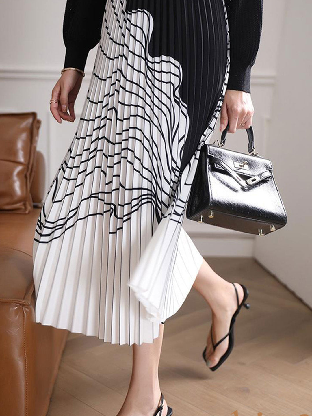 Persora™ | Classic Contrasted Color Irregular Striped Skirt