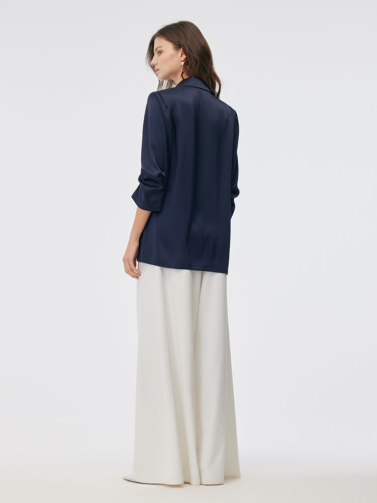 Persora™ | 3/4 Ruched Sleeves Blazer