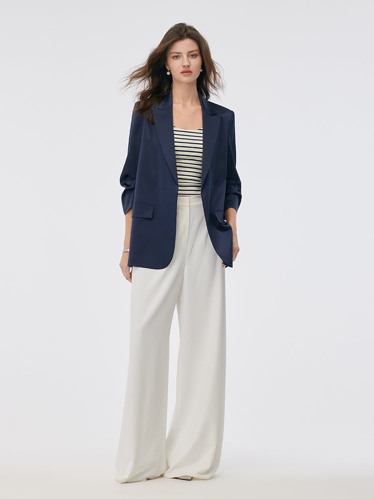 Persora™ | 3/4 Ruched Sleeves Blazer