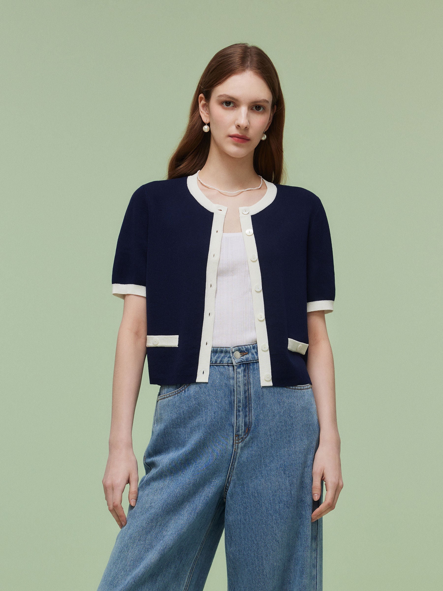 Persora™ | Contrast Trim Cardigan