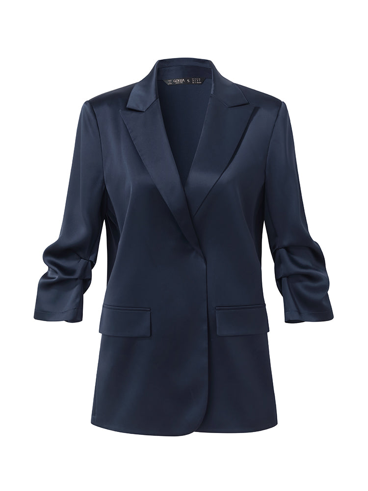 Persora™ | 3/4 Ruched Sleeves Blazer