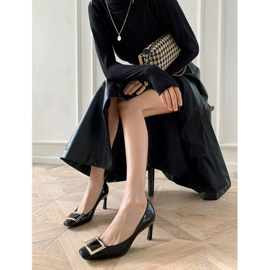Persora™ | Elegant Mid-Heel Sandals with Square Toe