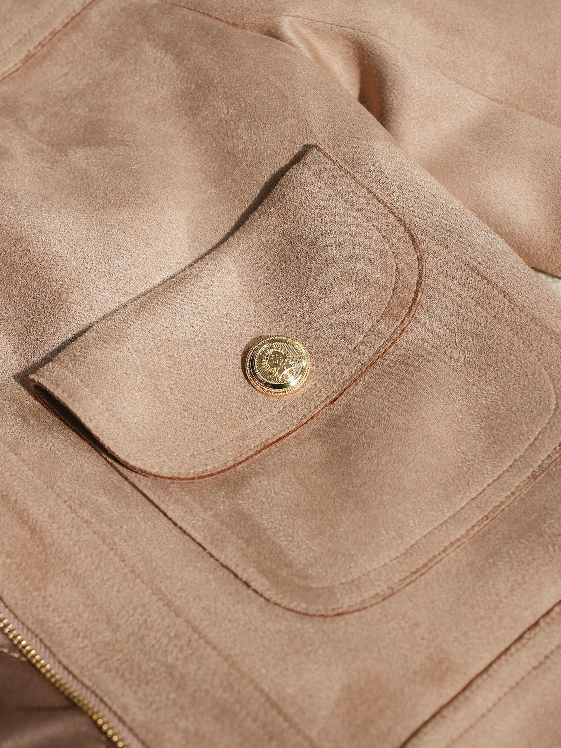 Persora™ | Suede Zip-Up Crop Jacket