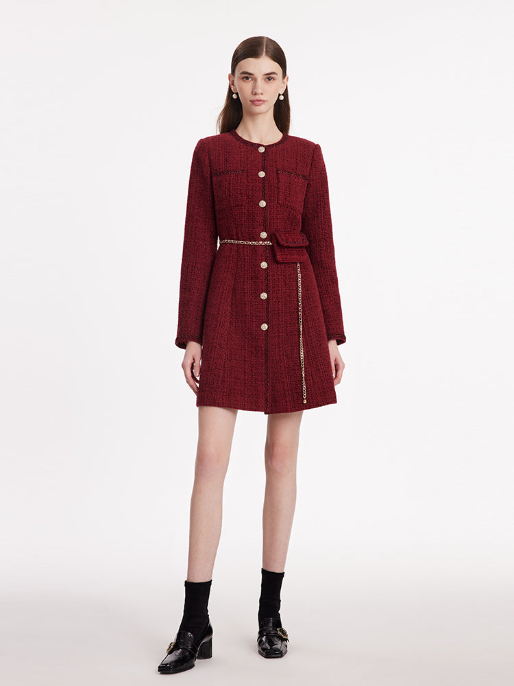 Persora™ | Tweed Coat With Waist Pack