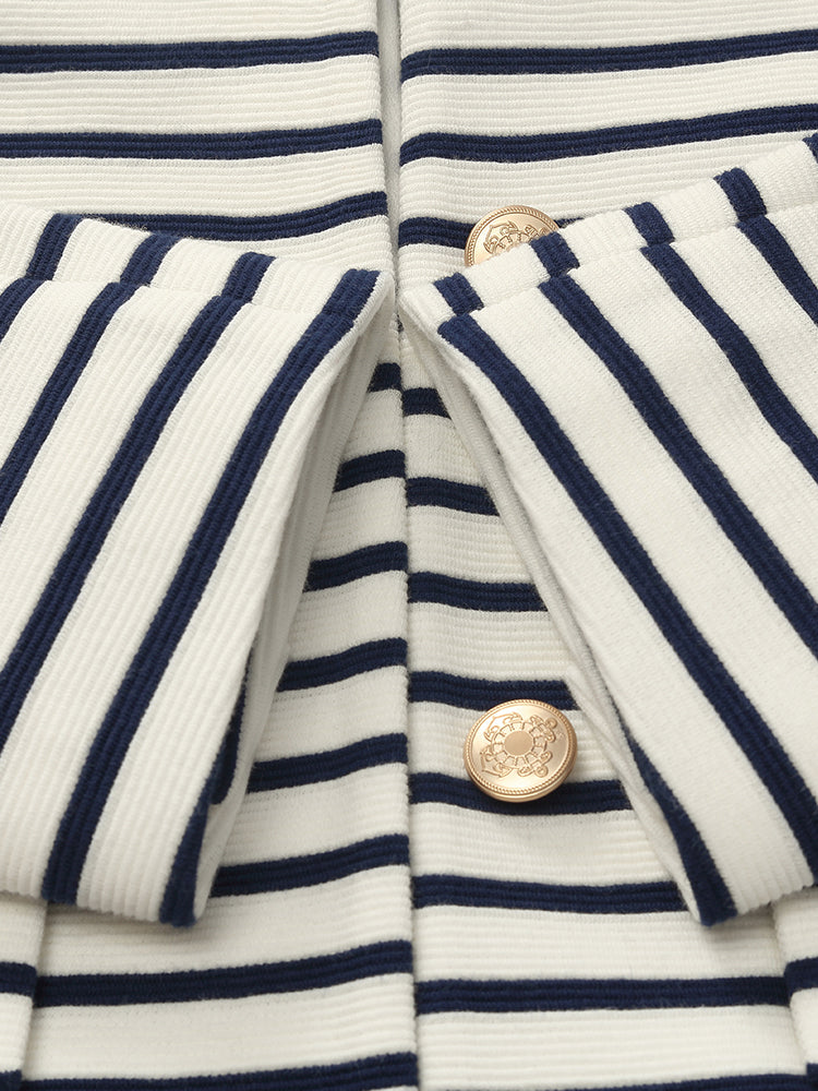Persora™ | Cotton Striped Crop Jacket