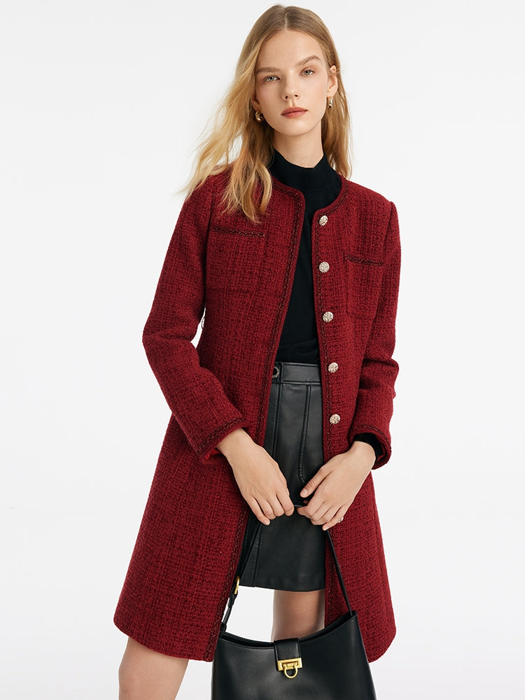 Persora™ | Tweed Coat With Waist Pack