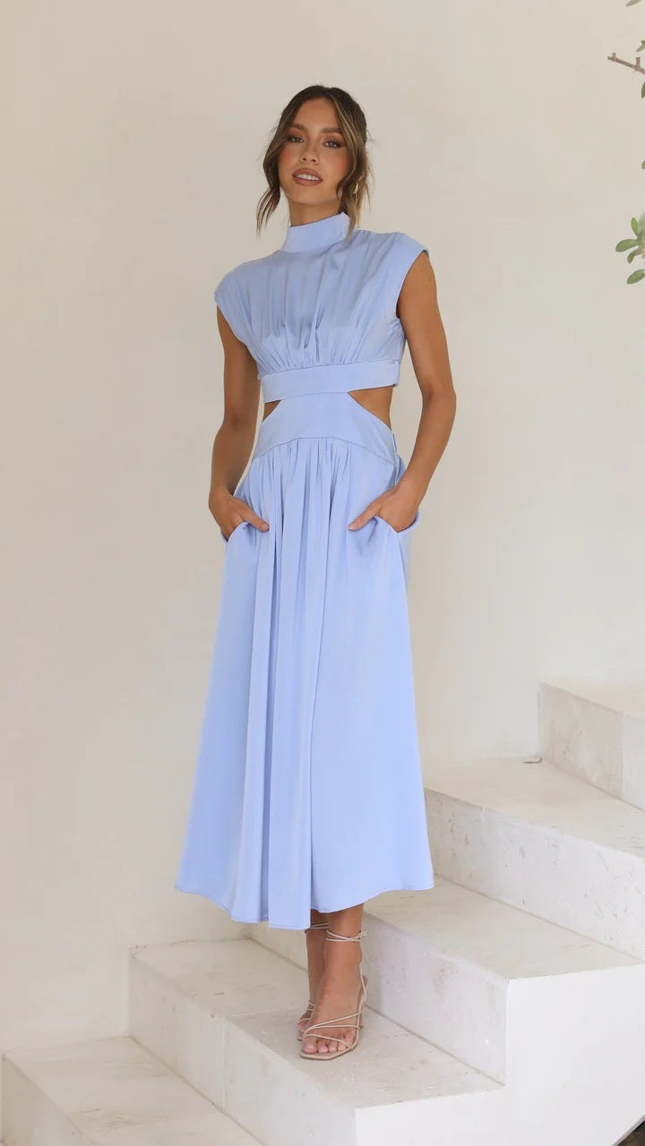 Persora™ | Pleated dress with high neck