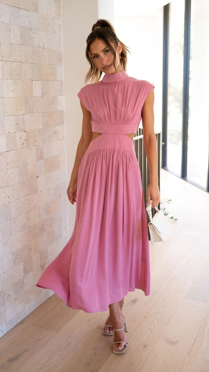 Persora™ | Pleated dress with high neck