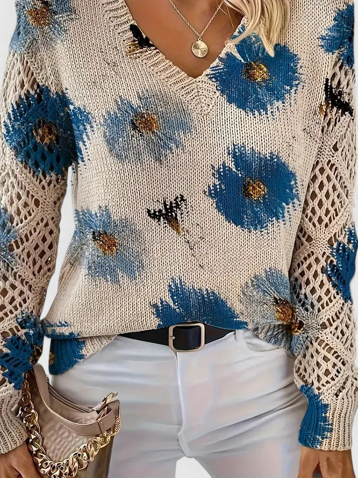 Aurélie | Elegant floral-print pullover