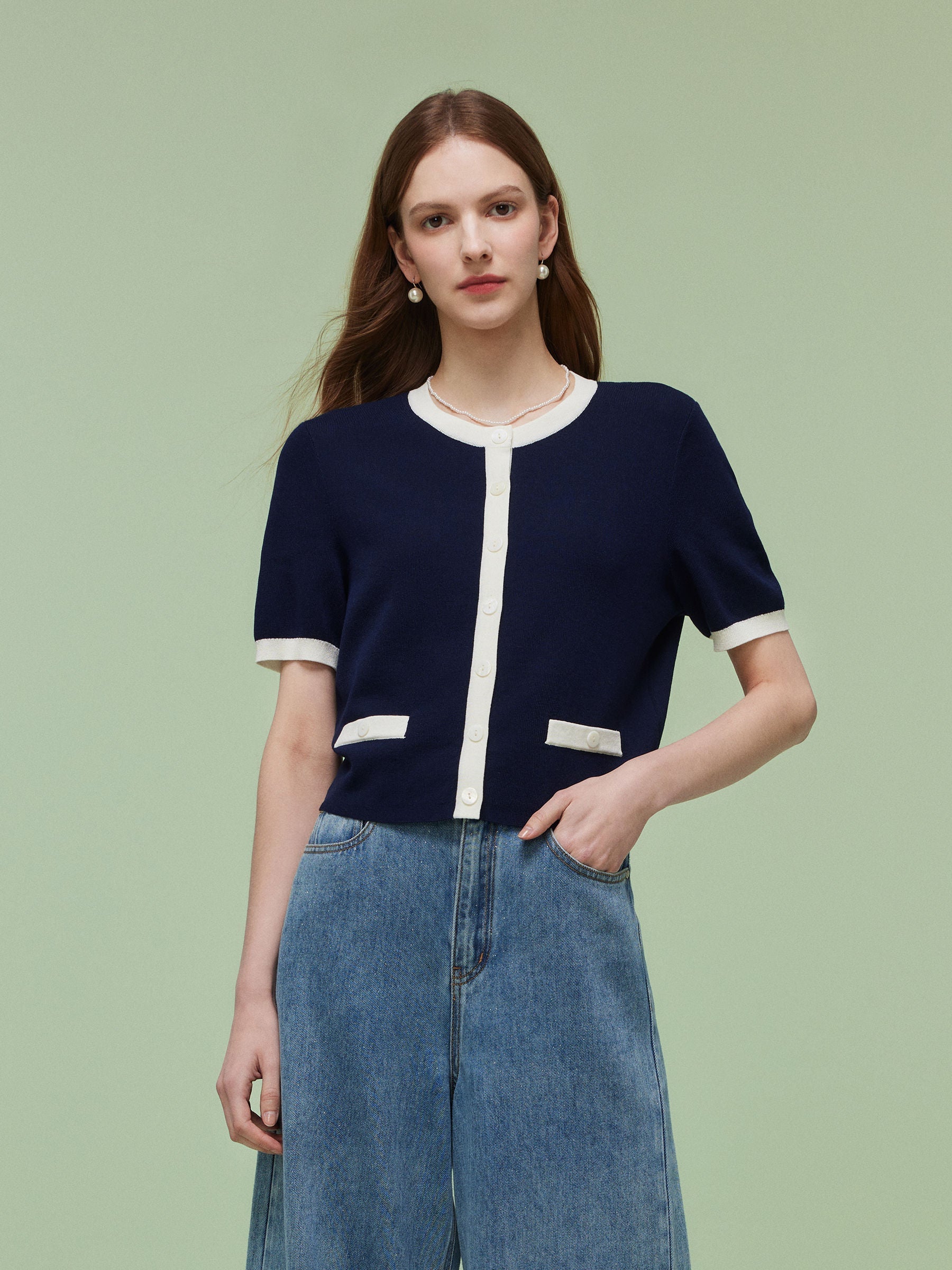 Persora™ | Contrast Trim Cardigan