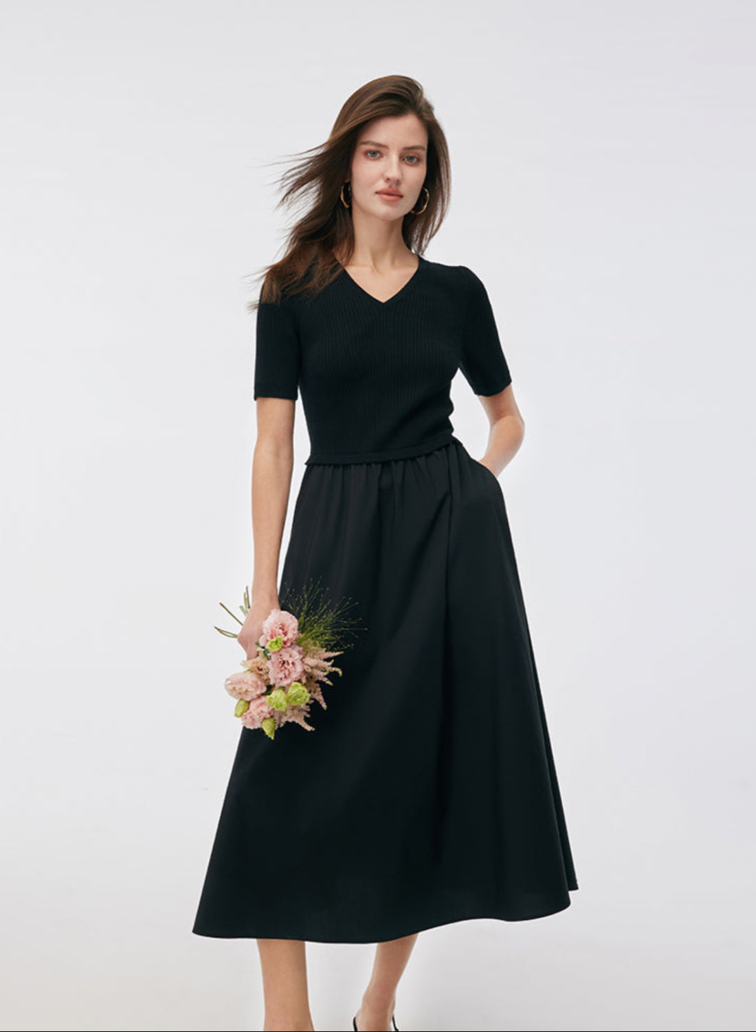 Persora™ | Tencel V-Neck Midi Dress