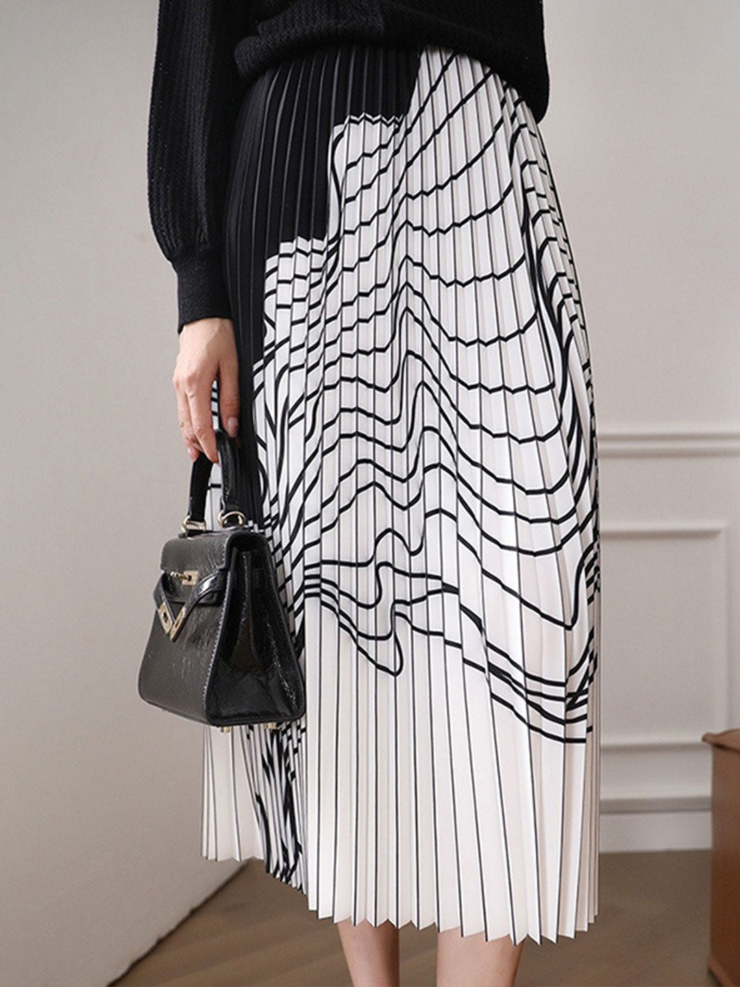Persora™ | Classic Contrasted Color Irregular Striped Skirt