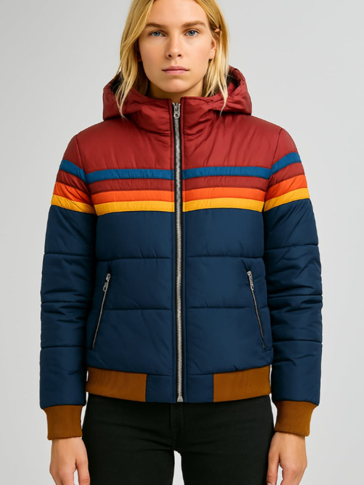 TARRA  | Striped Waterproof Down Jacket