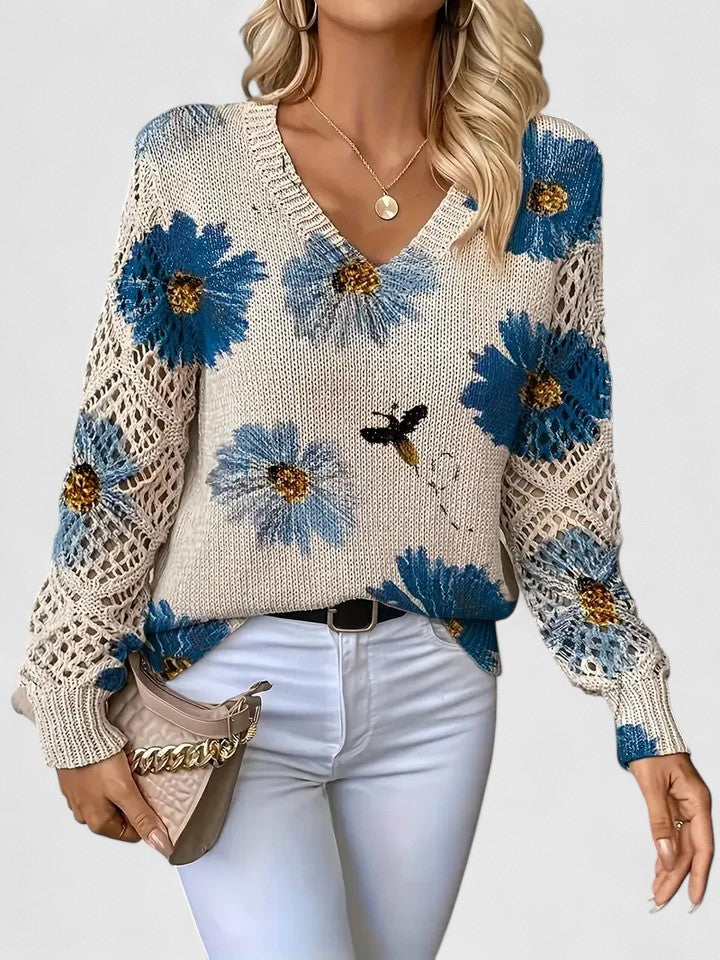 Aurélie | Elegant floral-print pullover