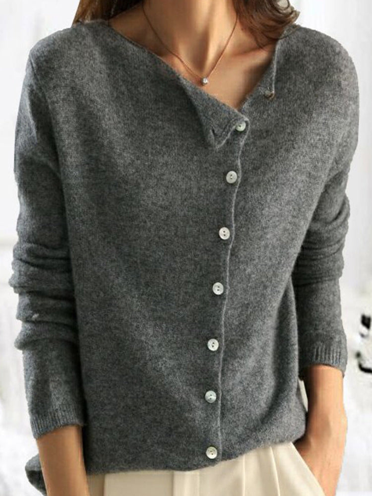 Persora™ | Cozy Button-Down Relaxed Knit Top