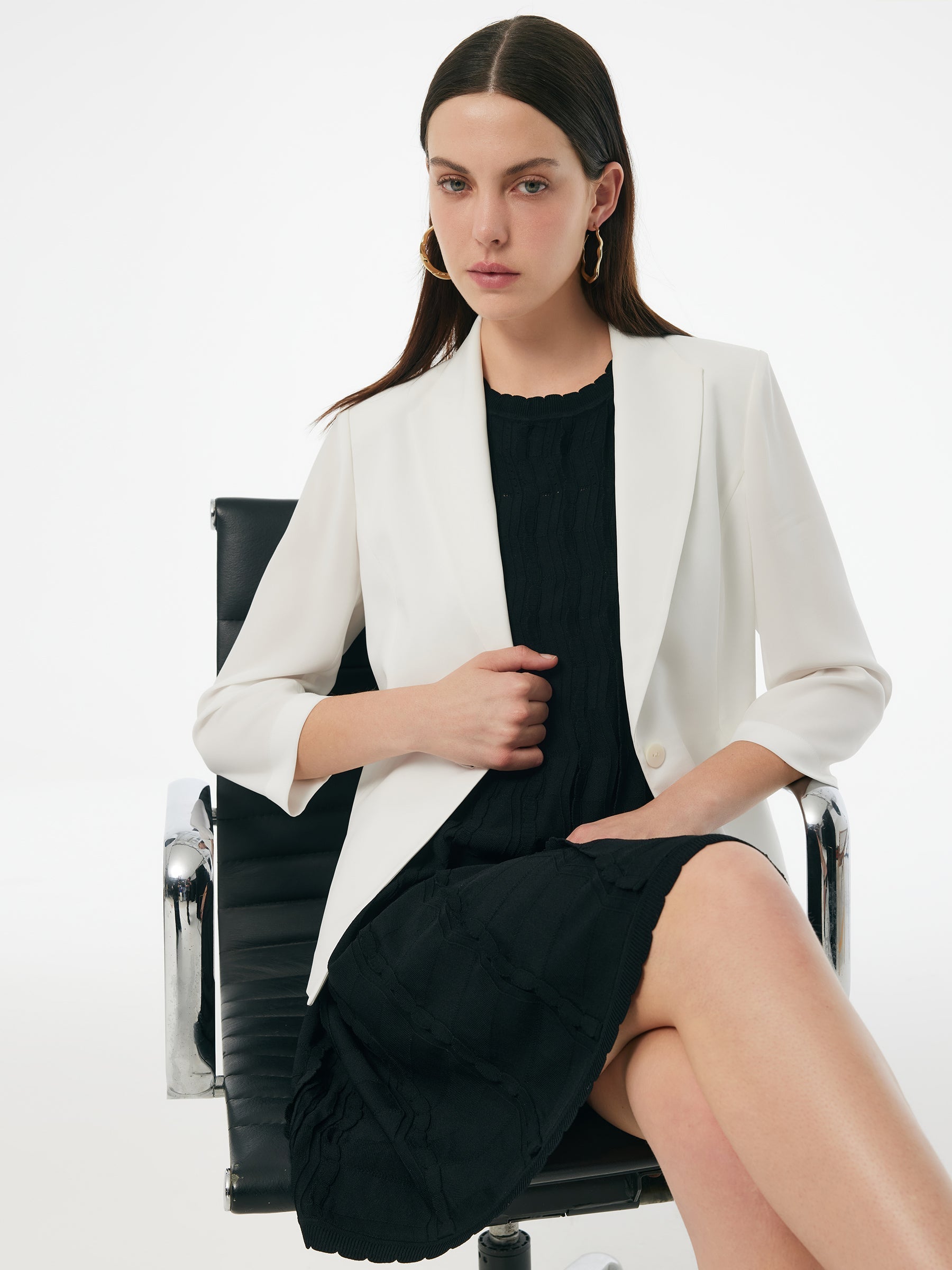 Persora™ | Triacetate Blend Gathered Waist Blazer